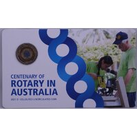 2021 1 Dollar Uncirculated Coin Centenary of Rotary in Australia