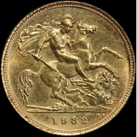 1982 Gold Half Sovereign Elizabeth II S# SB1 Uncirculated