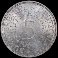 Germany 1966-G Silver 5 Marks KM#112 Uncirculated