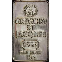 Gregory St Jacques Silver 15g Ingot 99.98% Pure