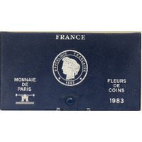 France 1983 Specimen Coin Set of 12 Fleurs de Coin