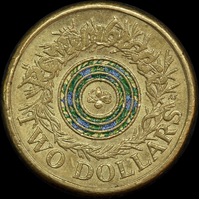 2017 Coloured 2 Dollar Coin Remembrance Day Circulated