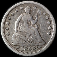 United States 1853 Silver Half Dime Fine