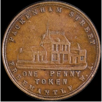 1878 John Henderson Copper One Penny Token A# 223 good VF