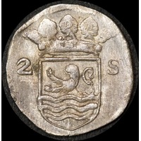 Netherlands (Zeeland) 1711 Silver 2 Stuivers KM#59 GEF ex Zuytdorp Shipwreck