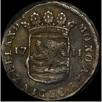 Netherlands (Zeeland) 1711 Silver 6 Stuivers KM#50 good VF ex Zuytdorp Shipwreck