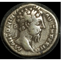 Ancient Rome (Imperial) 161-180AD Marcus Aurelius Silver Denarius RIC III 207 Fine 