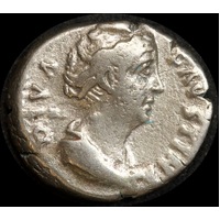 Ancient Rome (Imperial) 141AD Faustina Sr Silver Denarius RIC III 370 Fine