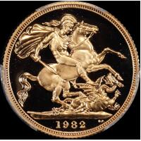 Great Britain 1982 Gold Proof Sovereign In Presentation Case