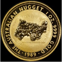 1989 Gold 1oz Uncirculated Coin Welcome Stranger Nugget
