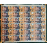 1988 10 Dollar Uncut Sheet of 24 Notes Bicentennial