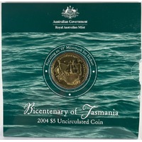 2004 5 Dollar Uncirculated Coin Tasmania Bicentenary