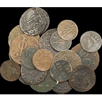 Netherlands 18th Century Accumulation of 25 Copper Coins Circulated