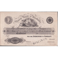 Union Bank of Australasia 1852 20 Pound Printer's Proof Printer's Proof MVR 1 Very Fine