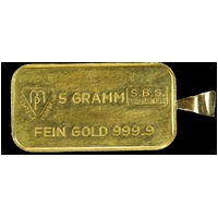 Swiss Banking Fine Gold 5 gram Minted Ingot