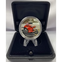 Palau 2009 Silver Prooflike 5 Dollar Coin Ducati Casey Stoner