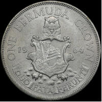 Bermuda 1964 Silver 1 Crown KM#14 Uncirculated