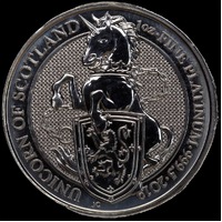 Great Britain 2019 Platinum 100 Pounds  Queen's Beasts - Unicorn of Scotland