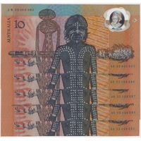 1988 $10 Note Bicentennial 2nd issue Johnston/Fraser R310B about Unc Run of 5