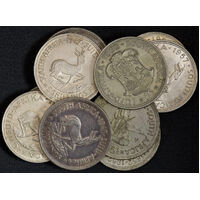 South Africa Bulk Lot of 10 Silver 5 Shilling Crowns GEF
