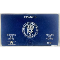 France 1981 Specimen Coin Set of 9 Fleurs de Coin