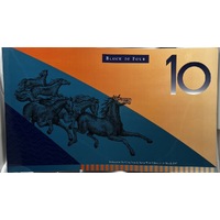 1997 10 Dollars Uncut Block of Four Standard Blue Serials