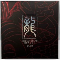 2021 Silver 1oz Rectangular Proof Coin Dragon