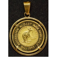 1993 1/20 Ounce Gold Kangaroo Nugget in Pendant