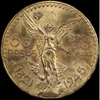 Mexico 1945 Gold 50 Peso KM# 481 Uncirculated