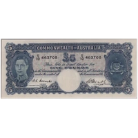1949 Five Pound Coombs/Watt R47 PCGS AU58