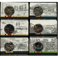 2015 50 Cent Uncirculated 6 Coin Set Australia at War