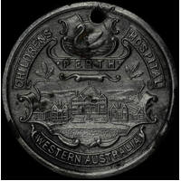 1909 White Metal Medallion Perth Children's Hospital C# 1909 Good VF