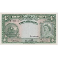 Bahamas 1953 4 Shillings P# 26c About Unc