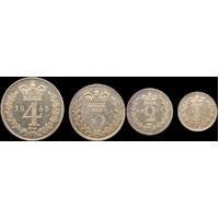 1845 Silver Maundy Coin Set Victoria S#3916 