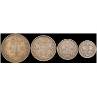 1891 Silver Maundy Coin Set Victoria S#3932 