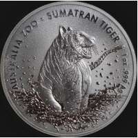 2020 Silver 1 Dollar Coin Australia Zoo - Sumatran Tiger