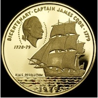 Samoa 1979 Gold 100 Tala - Cook Bicentennial KM# 34 (No Box)