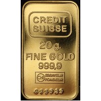 Credit Suisse Fine Gold 20 gram Minted Ingot