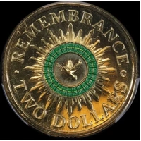 2014 2 Dollar Coin Mintmark Remembrance Day - Green Dove PCGS MS69