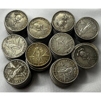 Bulk Lot of 95 * Philippines 50 Centavos (1907~1945) ASW 22.9045ozt