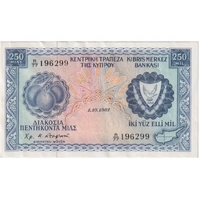 Cyprus 1.10.1981 250 Mil P# 41c Good EF