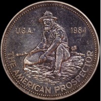 Silver Engelhard 1oz Round 1984 99.9% Prospector