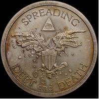 2014 Silver Bullet Silver Shield 2oz Round Debt and Death