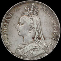 1889 Silver Crown Victoria S#3921 about VF