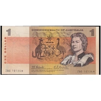 1968 $1 Note Star Note Coombs/Randall R72S Very Fine