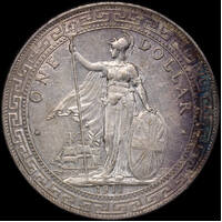 Great Britain 1911-B Silver Trade Dollar KM#T5 about Unc