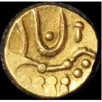 India (Princely States - Cochin) 1795 - 1850 Gold Fanam KM# 10 Extremely Fine