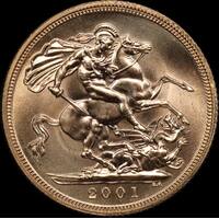 2001 Gold Sovereign Elizabeth II S# SC4 Uncirculated