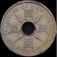 New Guinea 1929 Proof Halfpenny KM#2 PCGS PR65