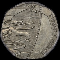 United Kingdom 2008 20 Pence Mule Error S# 4631a PCGS MS63